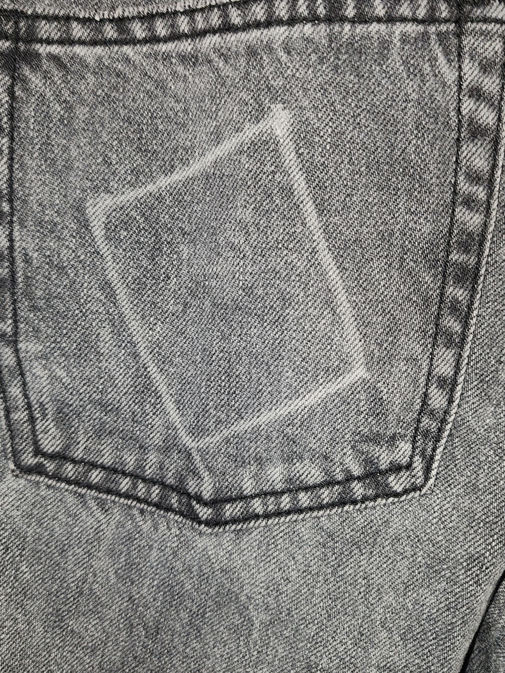 Faded Black Straight-Leg Jeans Distressed Streetwear - Picture 3 of 12